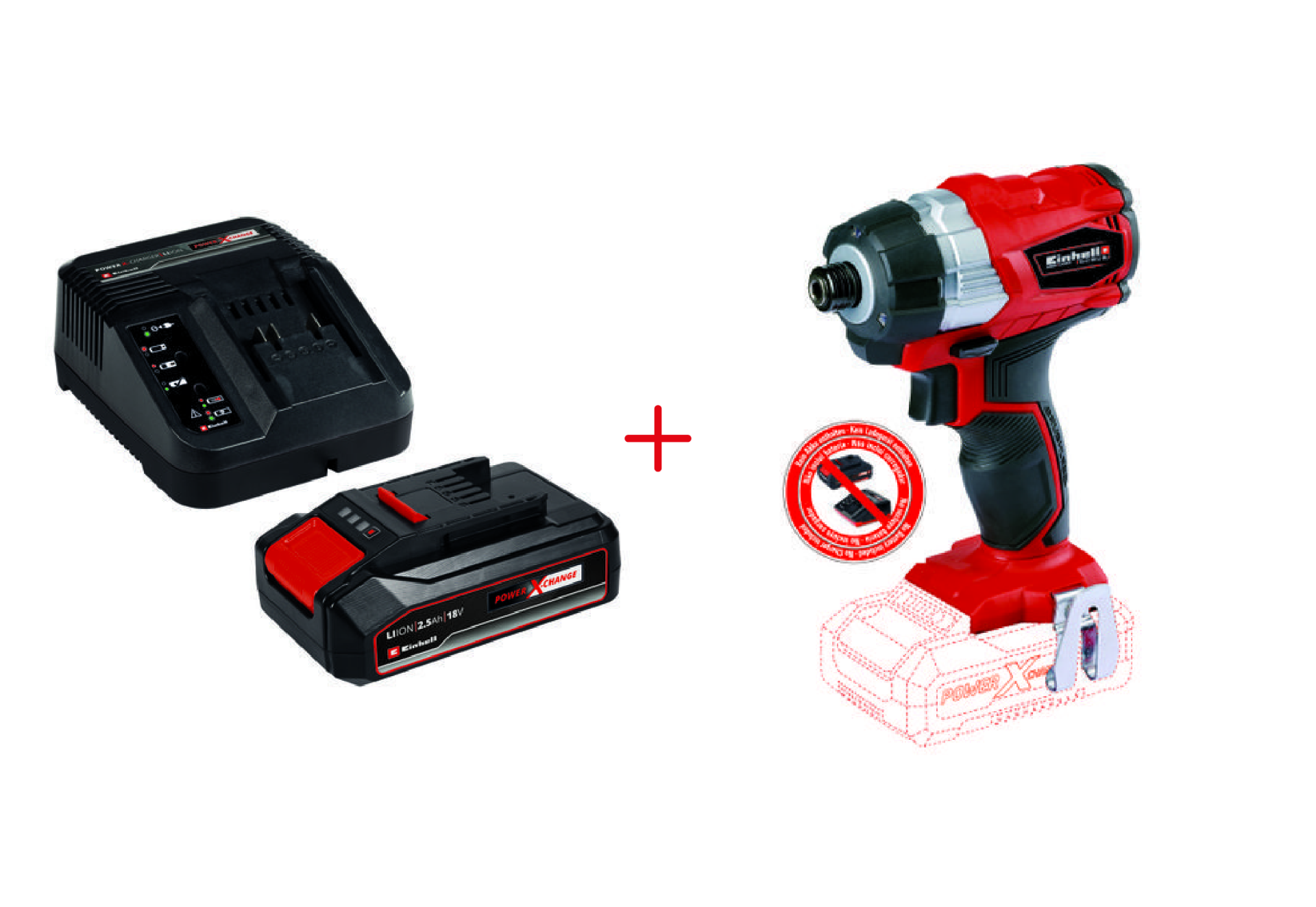 Einhell TE-CI 18 Li BL -Solo Kömürsüz Akülü Darbeli Vidalama ve 2,5 Ah Starter Kit