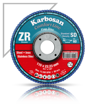 Karbosan Comfort Line ZR (Inox) Düz Flap Disk 115x22.23- 40 Kum