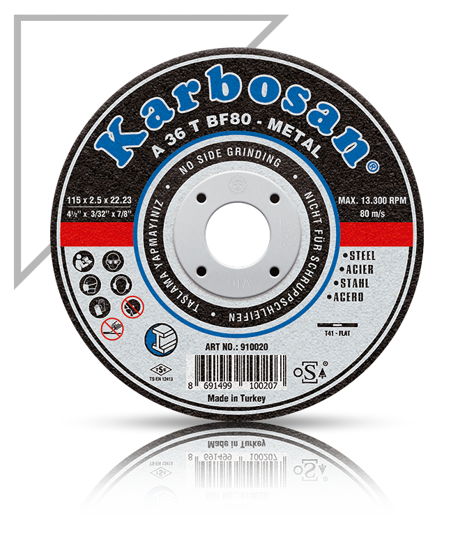 Karbosan 180x3.0x22.23 A36TBF80 Metal Kesme Diski Düz