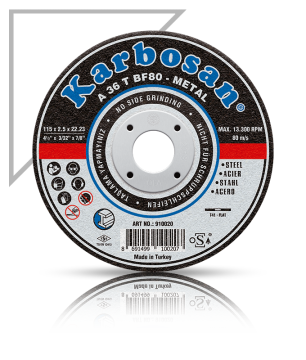 Karbosan 180x3.0x22.23 A36TBF80 Metal Kesme Diski Düz