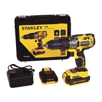 Stanley STDC18LHBK 18V 2.0Ah Li-ion Çift Akülü Profesyonel Darbeli Matkap