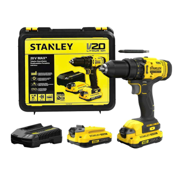 Stanley SCD700D2K 18V 2.0AH V20 Lityum Çift Akülü Darbesiz Matkap