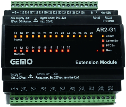 AR2 - G1 - 230VAC - 14D Gemo AR2 için Genişleme Modülü