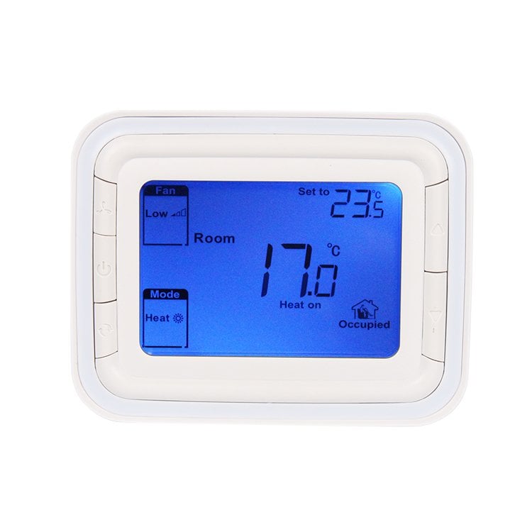 T6861H2WB Dijital, 2-4 Borulu Fan Coil Termostatı 230V, Halo Serisi