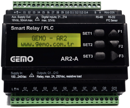 AR2 - A- 24VDC-12D2A Programlanabilir Akıllı Röle