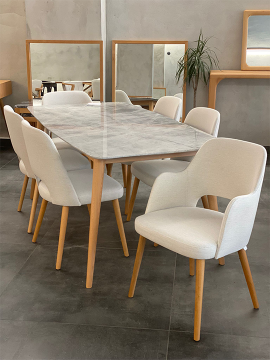 Blue Ocean Retro Açılı Ayak Mermer Masa