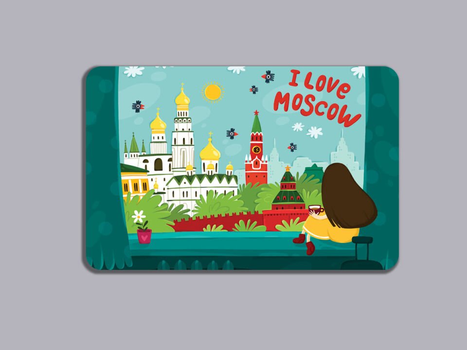 Книжная закладка ''I love Moscow'' _ Buzdolabı mıknatısı ''Moskova'yı seviyorum''
