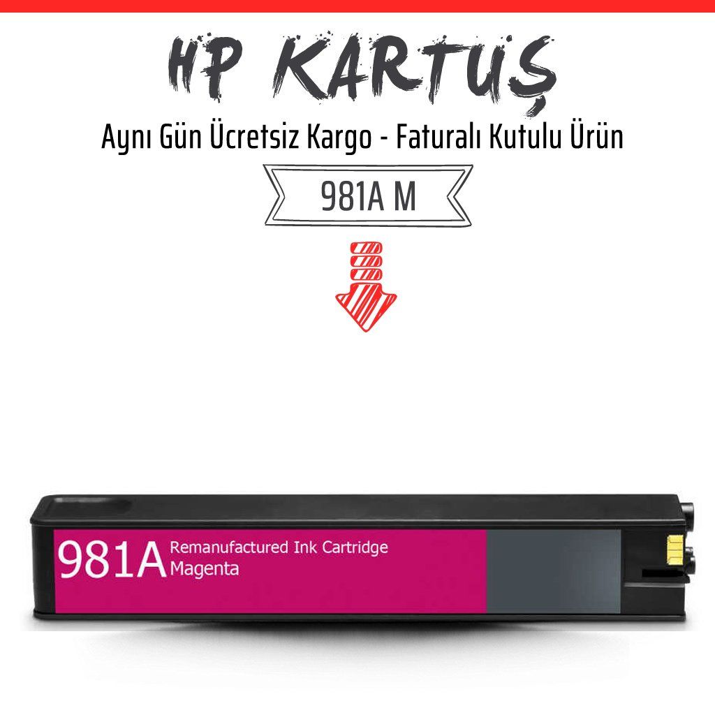HP 981A Kırmızı Muadil Kartuş /J3M69A/556dn/556xh/586z/586dn/586f