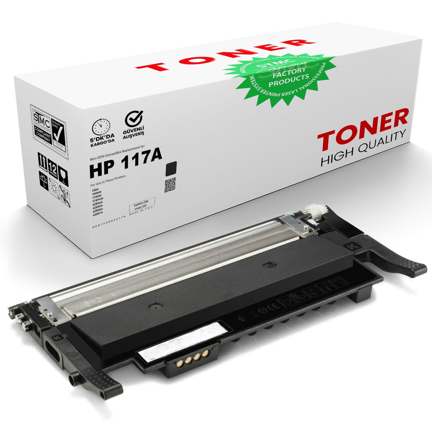 Whitebox HP 117A Siyah Çipsiz Muadil Toner | 150a/178nw/4ZB94A