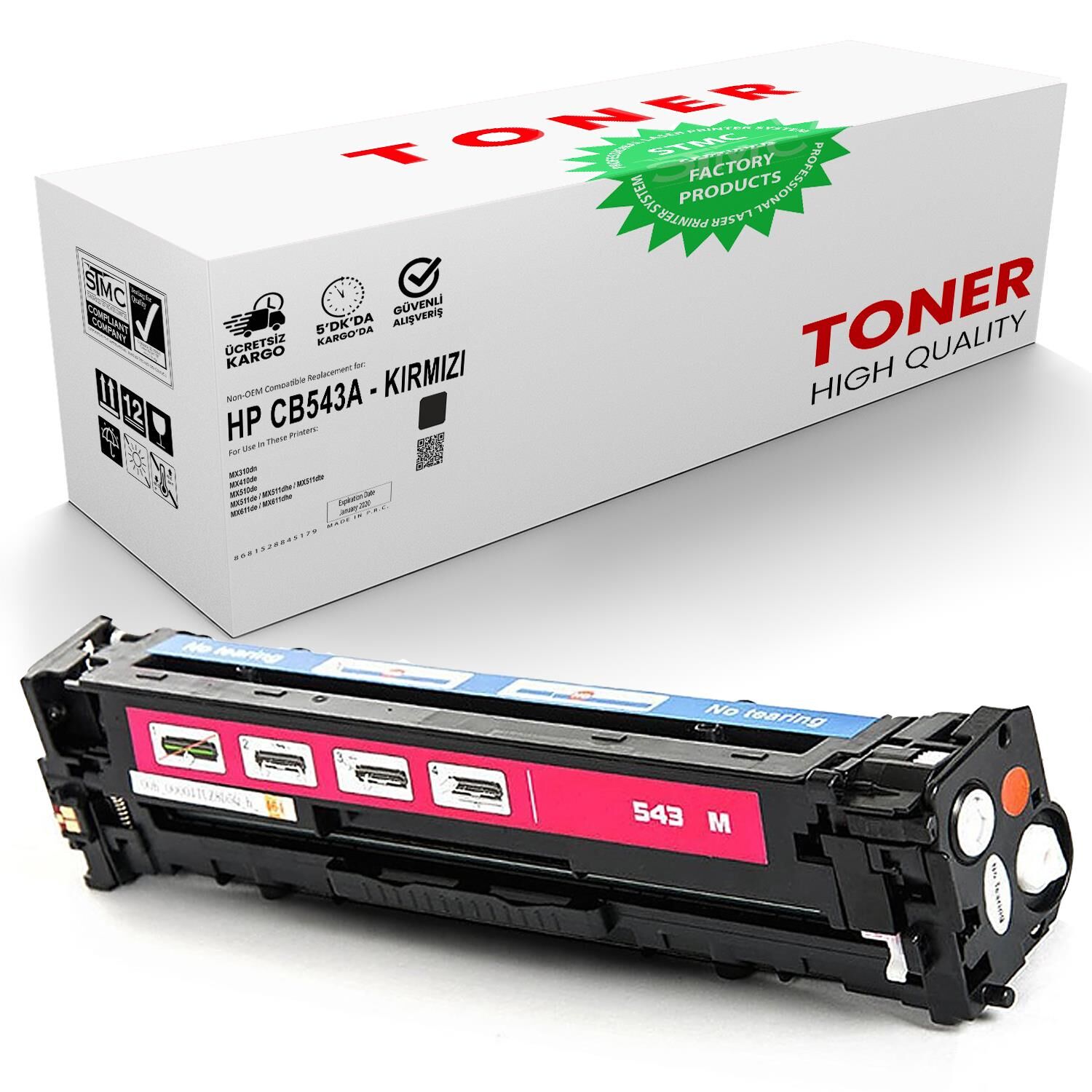 HP CB543A Kırmızı Muadil Toner /WB/125A/CP1510/CP1215/CP1515/CM1