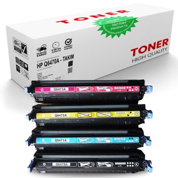 HP Q6470A/71A/72A/73A Muadil Takım Toner /WB/501A/502A/3600/3800