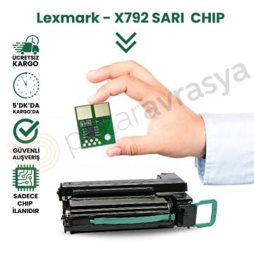 CHIP LEXMARK X792 SARI TONER ÇİP 20K