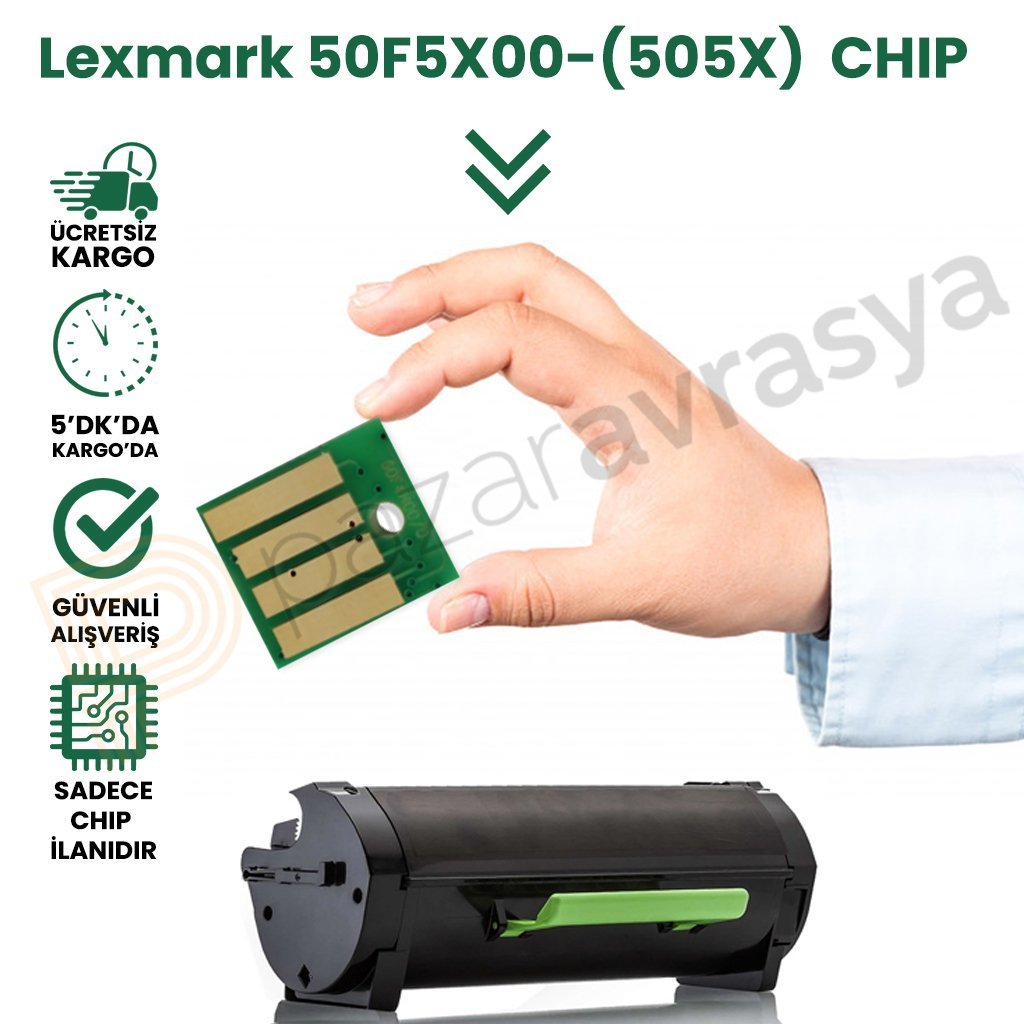 Lexmark 505X Toner Çipi 10.000 Sayfa /50F5X00/MS410d/MS510dn