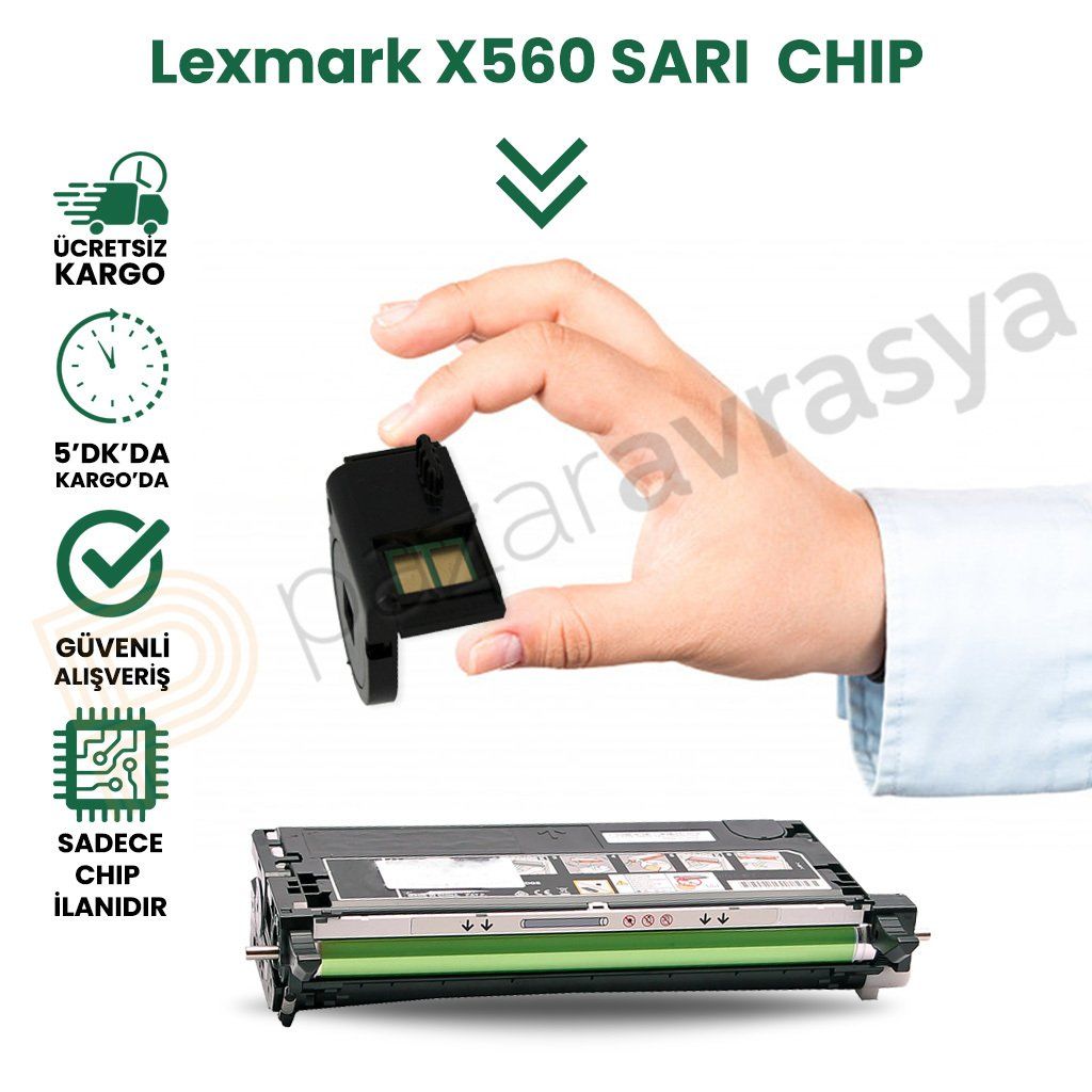 CHIP LEXMARK X560 SARI TONER ÇİP