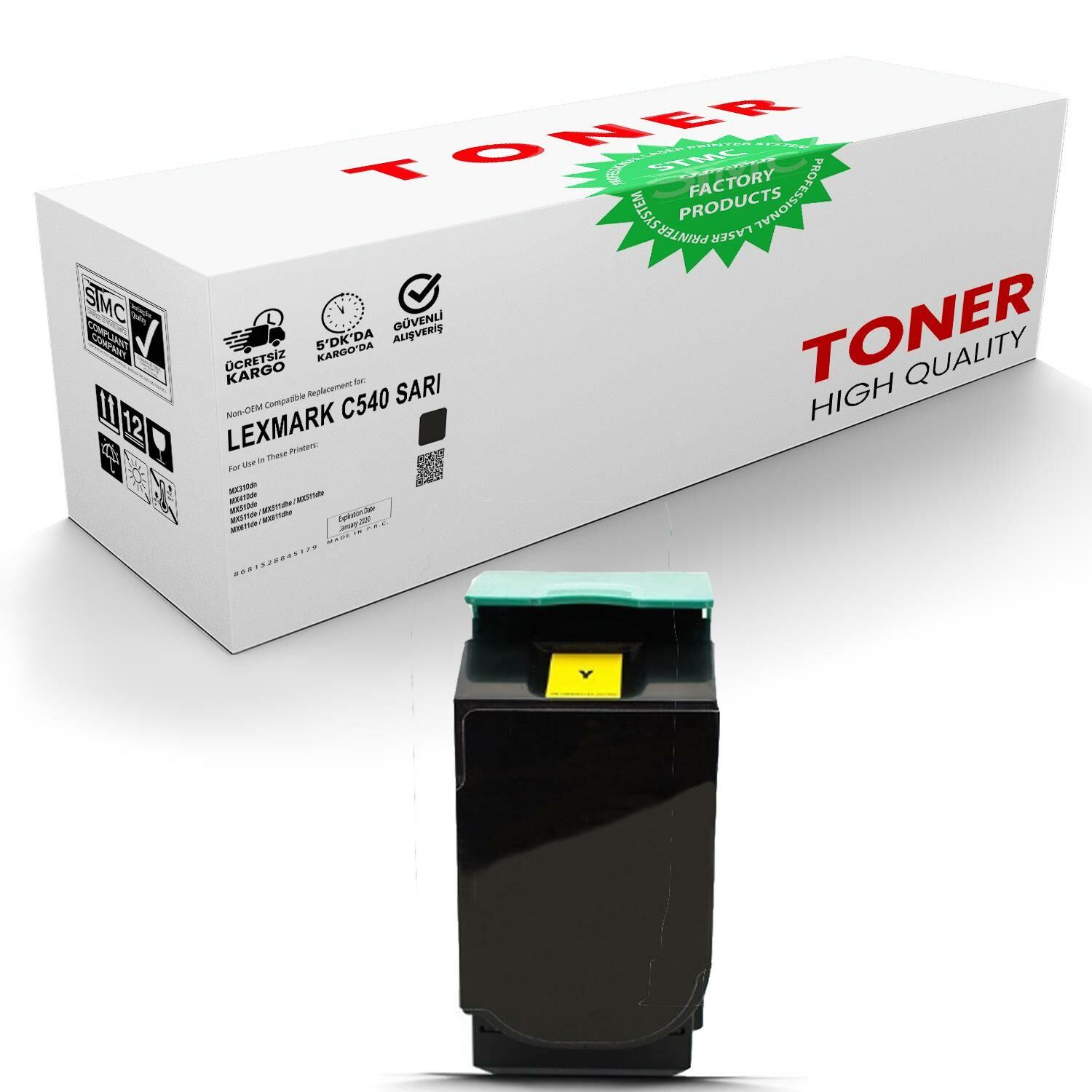 Lexmark C540-X544 Sarı Muadil Toner /WB/C540/C543/C544/C546/X543