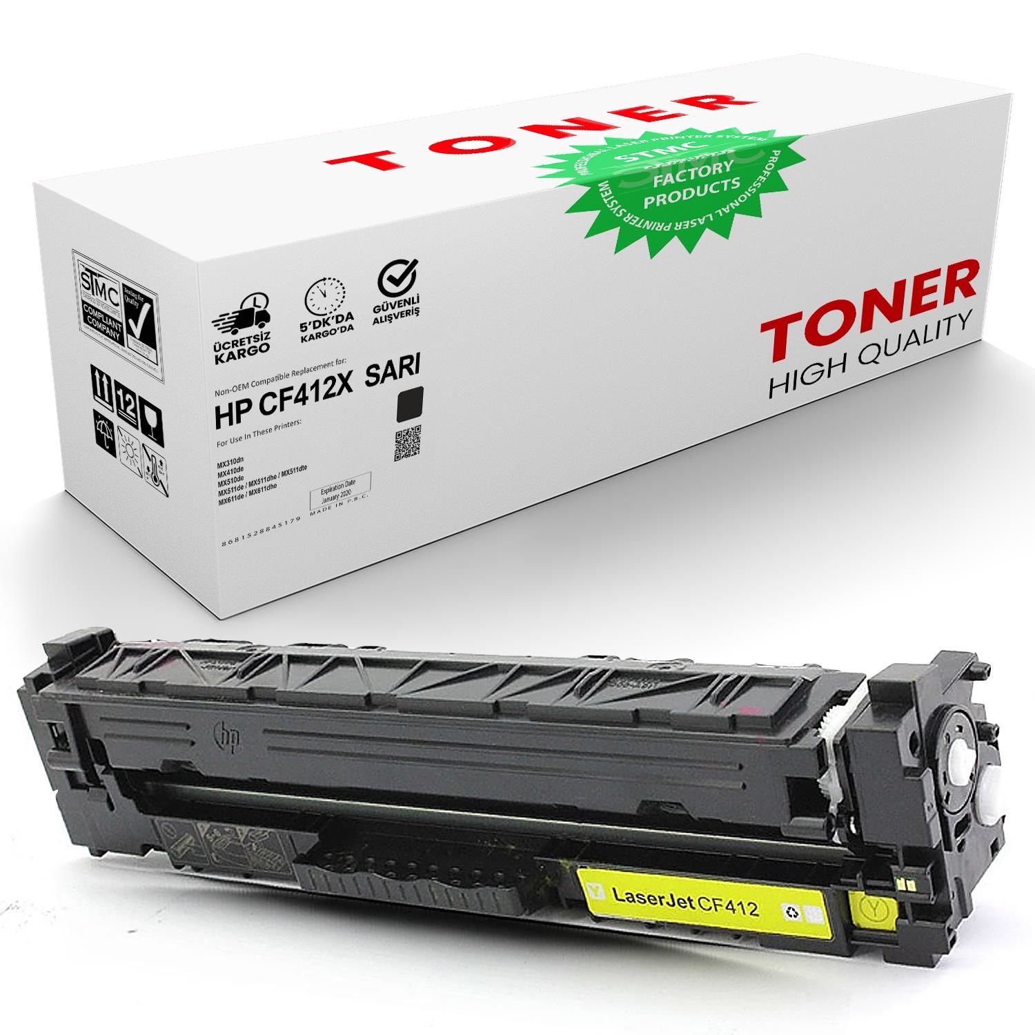 HP CF412X Sarı Muadil Toner /WB/412X/M452dn/M452nw/M377dw/M477dw