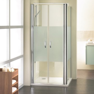 Design Elegance İki Menteşeli Kapı Duş Teknesi Üstü Yan Panelli Duşakabin