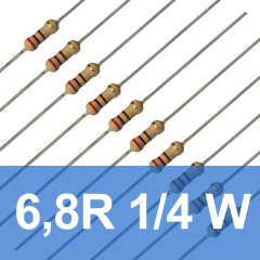 6.8R 1/4W Ohm Direnç (10 Adet) 6R8