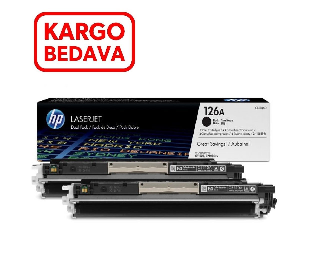 Hp CE866A Orjinal Siyah Toner İkili Paket CE310AD