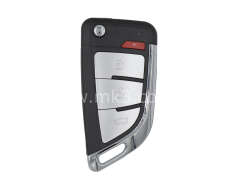 Xhorse Flip Remote Key 3 + 1 Buton Bıçak Stili Gümüş Renkli Kablolu Tipi XKKF20EN