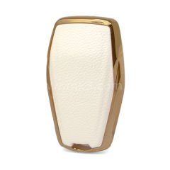 NANO Yüksek Kalite Altın Deri Kumanda Kılıfı Geely 4 Buton Beyaz Renk GL-B13J4A