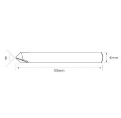 Dimple karbür V004 kesme bıçağı φ4x82°x33Lx2F