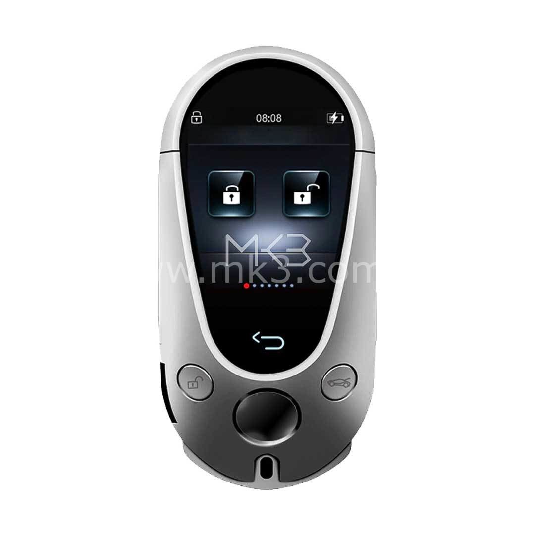 LCD Universal Ekranlı Kumanda Keyless Giriş ve PKE sistemi Mercedes Tipi Gümüş Renk