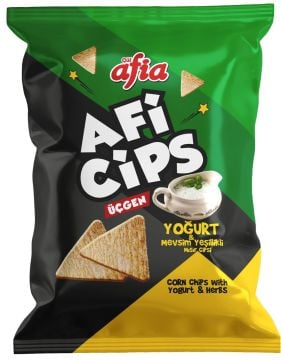 Aficips Yoğurt ve Mevsim Yeşilli Mısır Cips 40 Gr