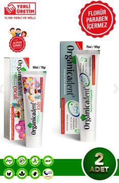 Organicadent  Doğal Çocuk Diş Macunu 50ml + Yetişkin Diş macun 75ml Set