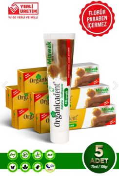 Organicadent Misvaklı Doğal Diş Macunu (5'li Paket)