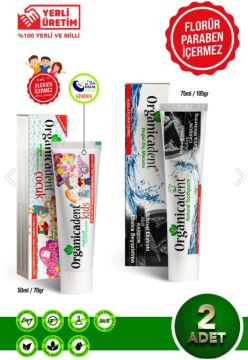 Organicadent Aktif Karbonlu Doğal Diş Macunu + Doğal Çocuk Diş Macunu (2'li Paket)