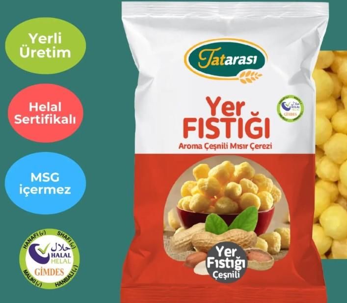 Tatarası Yer Fıstığı Çeşnili Mısır Cipsi 50 GR 5liSet