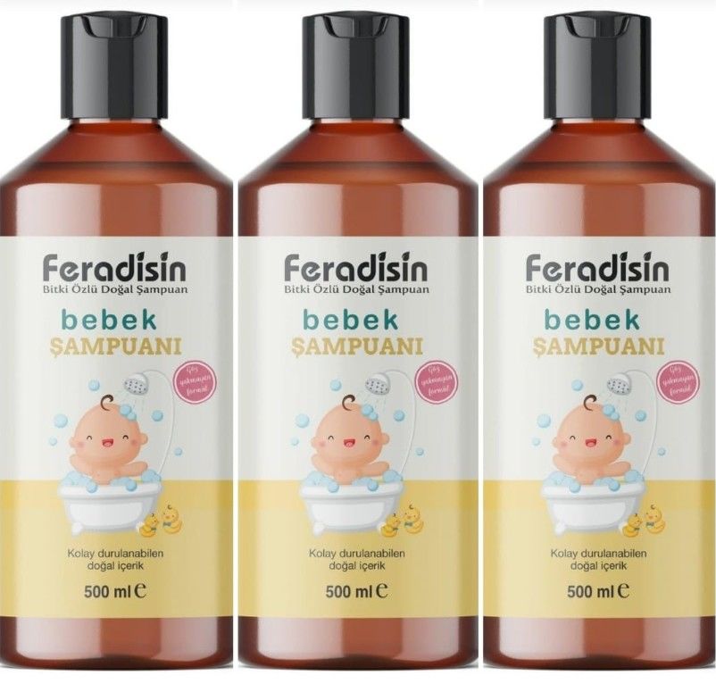 Feradisin Bitki Özlü Bebek Şampuan 500ml * 3Lü Set
