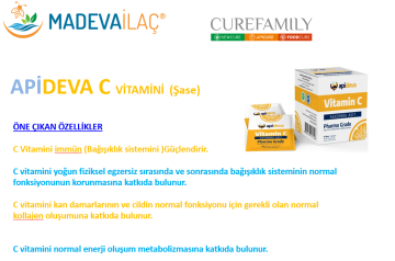 Apideva C VİTAMİNİ-ŞASE  (30 şase)