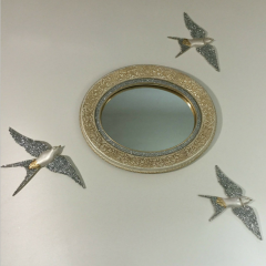 Üçlü Kuşlar Dekoratif Ayna