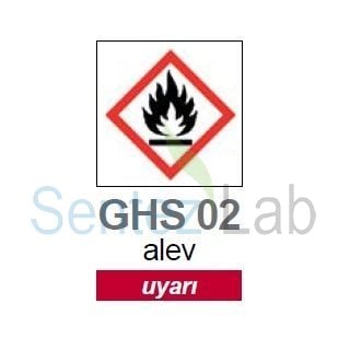 İSOLAB 099.12.T02 yanıcı piktogramı GHS 2 tehlike etiketi 26x37mm-250 etiket