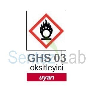 İSOLAB 099.13.T02 oksitleyici piktogramı GHS 3 tehlike etiketi 26x37mm-250 etiket