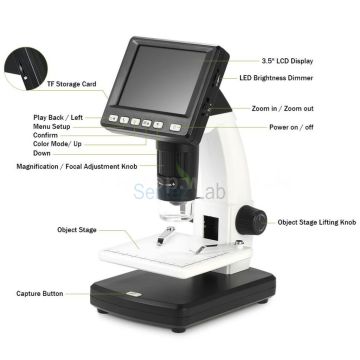 SOİF LCD-MIC 5MP 500X LCD Ekranlı Dijital Stereo Mikroskop (4 GB SD KART + ŞARJ PİLİ)