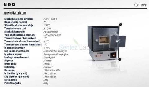 Elektromag M 1813 Kül Fırını 7,2 L / 250-1200 °C