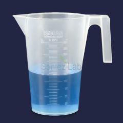 ISOLAB Beher - Kulplu - P.P - Kısa Form - Kabartma Skala - 2000 ml / 120 °C Sıcaklık Dayanımı / 1 Adet