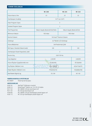 NÜVE NC 23B Otoklav | Buharlı Sterilizatör 121 - 134 °C / 23 L