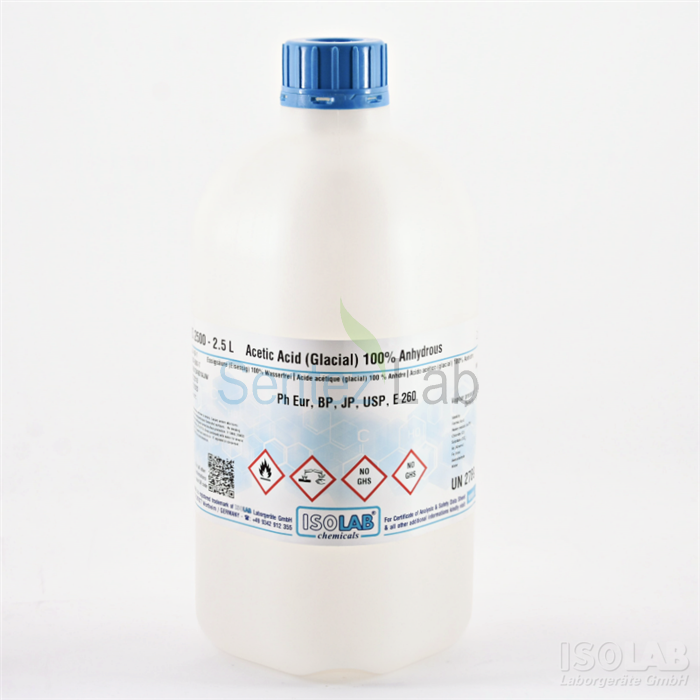 ISOLAB Acetic Acid (Glacıal) 100%, pH Eur, Bp, Jp, Usp, E 260  2,5 L  Plastik Şişe 260 64-19-7