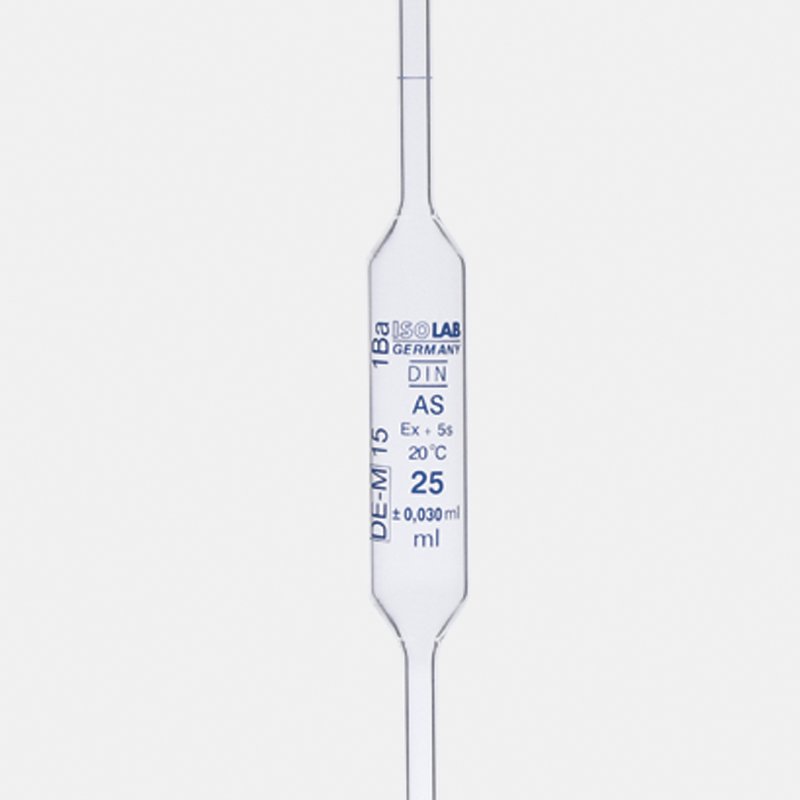 ISOLAB Pipet - Cam - Bullu - As Kalite - Grup Sertifikalı - Mavi Skala - 3 ml / 1 Adet