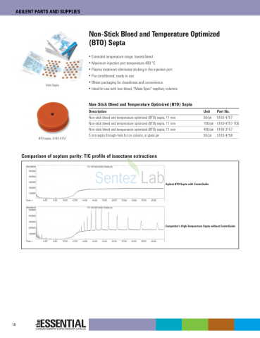 Agilent 5183-4757 Non-Stick BTO Inlet septa 11 mm diameter, 50 pk