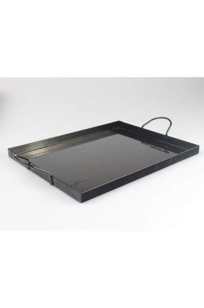 İkram Dünyası Galvaniz Sunum Tepsi Parlak Siyah 28,5*28,5 cm