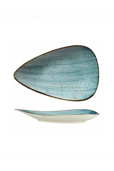 Kütahya Porselen Atlantis Sufi 27 cm Kayık Tabak Mavi