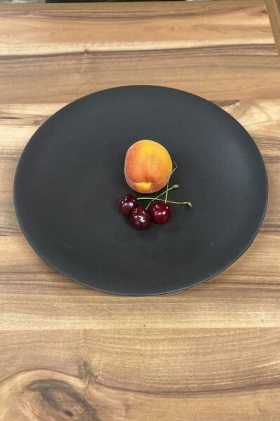 Kütahya Porselen Mezolik Serisi 27 cm Siyah Servis-Sunum Tabağı