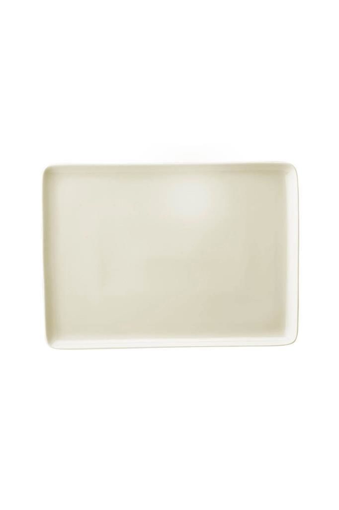 Kütahya Porselen Tan 18x13 cm Dikdörtgen Pasta-Sunum-Kahvaltı- Servis Tabağı 6 lı