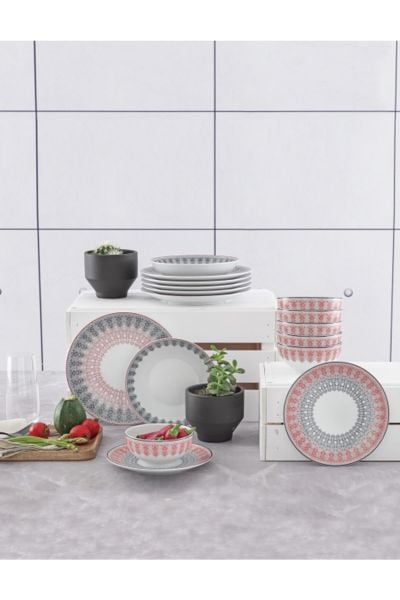 Güral Porselen Atina 24 Parça Yemek Seti Bantlı 54041