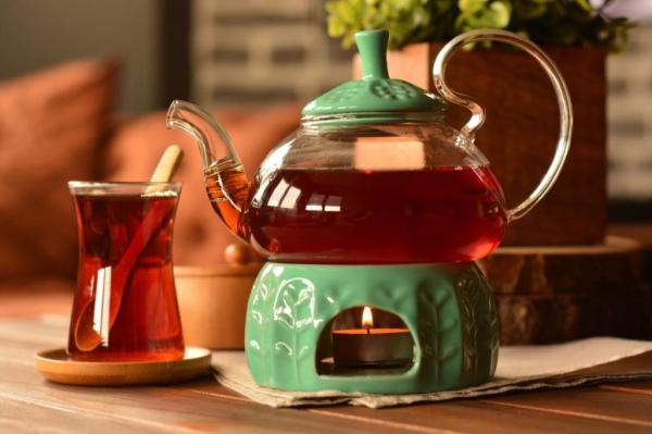 Bambum Palida Isıtıcılı Demlik Yeşil Renk 600 Ml